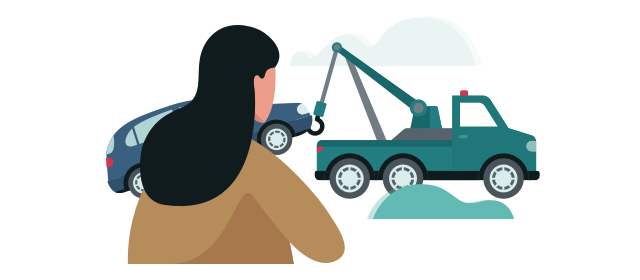 woman watching her car get towed woman watching her car get towed